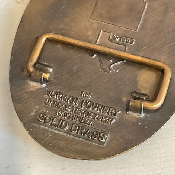 Vintage NRA 1985 Belt Buckle Life Member Solid Brass Norman Foundry USA - Picture 7 of 7